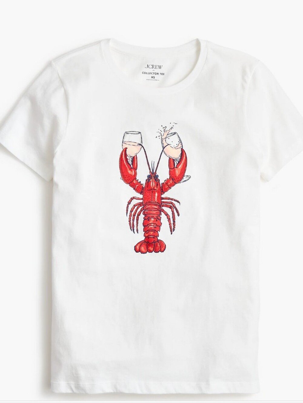 J.Crew Factory Lobster wine graphic tee CT425 Size L